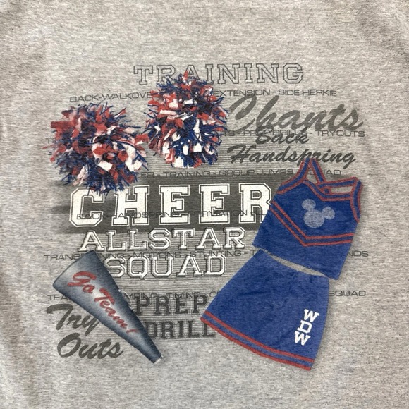 Vintage Y2K Walt Disney World Kids Cheerleading All Star Squad T-Shirt Preppy L - Picture 3 of 5